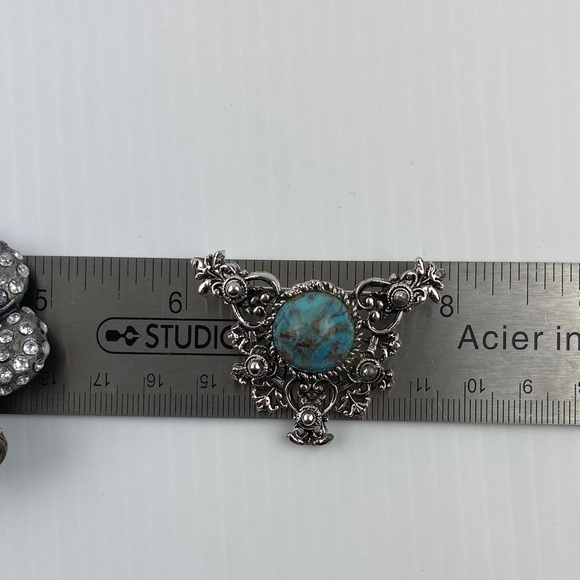 Brooch Lot Silver and Turquoise - Picture 12 of 12